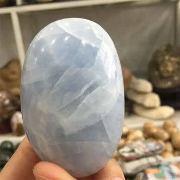 

Special offer natural blue celestine tumbled stone Palm reiki healing quartz crystal polished gem paperweight for home decor