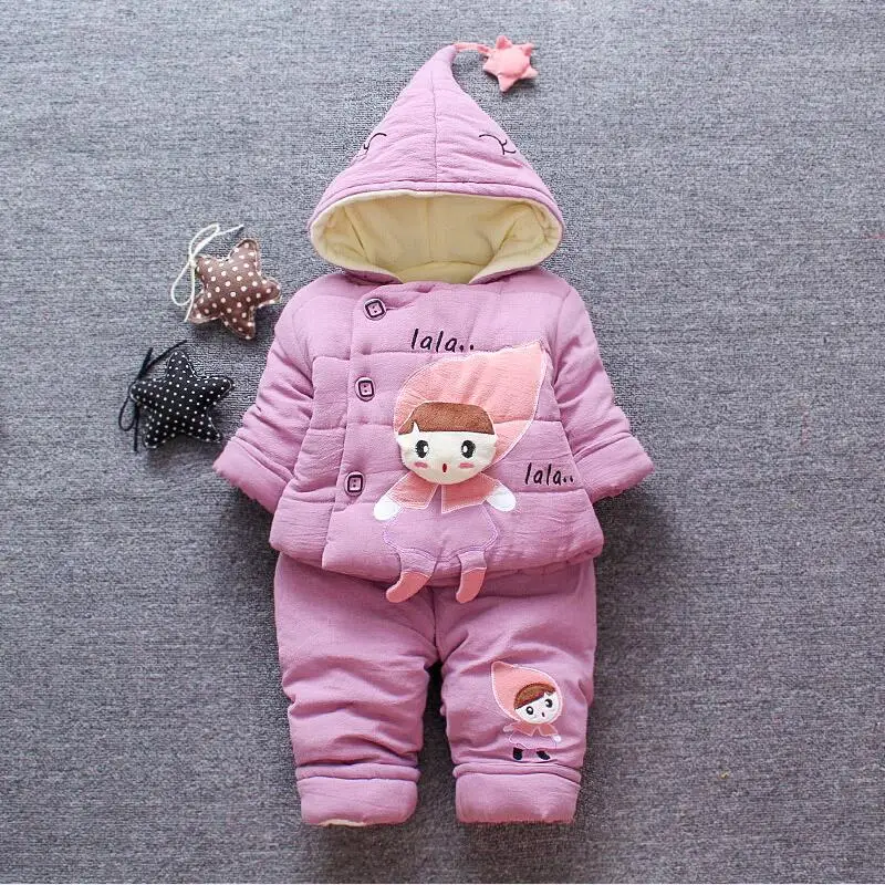 

Winter Baby Girl Clothes Sets Infant Coats 2018 Winter Suits For Girls Clothing Cartoon Toddler Girl Jackets Baby Clothes 0-24 M