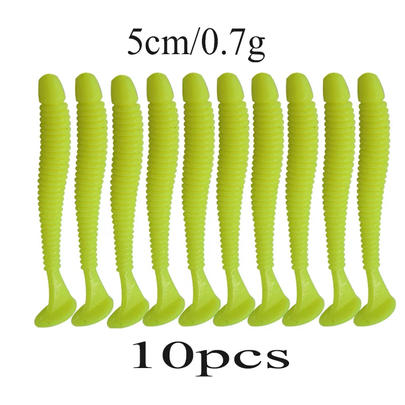 10 шт./лот воблеры мягкие приманки для рыбалки резиновые мягкие приманки 47 мм 0,7 г т-хвост мягкие искусственные черви приманки бас Силиконовые Рыболовные Приманки
