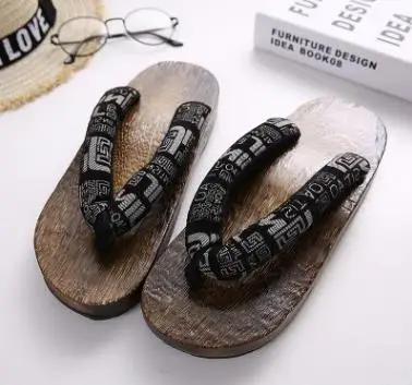 WHOHOLL Geta Anime Anime Cosplay Costumes Japanese Geta Sandals Summer Sandals Men Flat Wooden Shoes Clogs Slippers Flip-flops 5