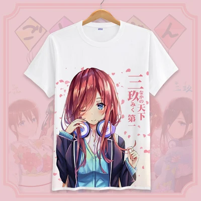 Anime Go toubun no Hanayome Nakano Nino Full Print T-shirt Hauts Cosplay #Z32S Anime Go toubun no Hanayome Nakano Nino Full Print T-shirt Hauts Cosplay #Z32S