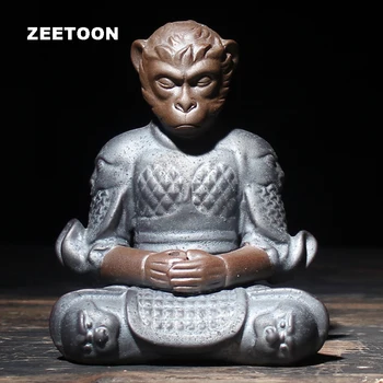 

Zen Boutique Monkey King Tea Pet Stick Incense Burner Kungfu Tea Set Qi Tian Da Sheng Creative Pottery Sun WuKong Home Decor New