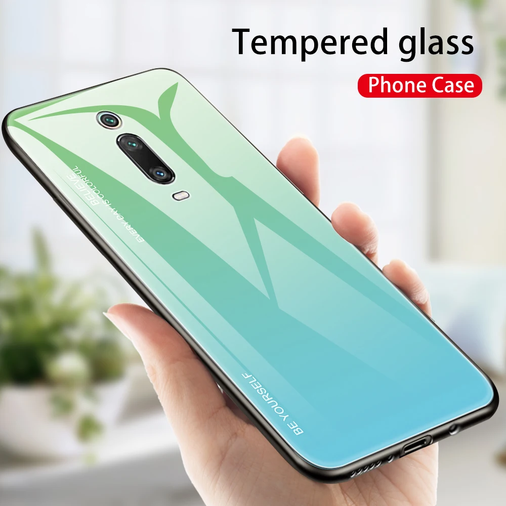 Чехол для Xiaomi Mi 9T Pro жесткий защитный чехол накладка из закаленного стекла с