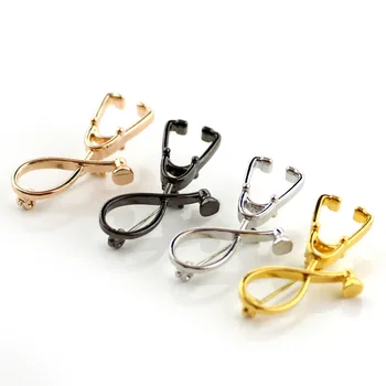 

4 Colors Stethoscope Brooch Doctor Nurse Medical Jewelry high quality Enamel Pin Denim Jackets Collar Badge Pins Button