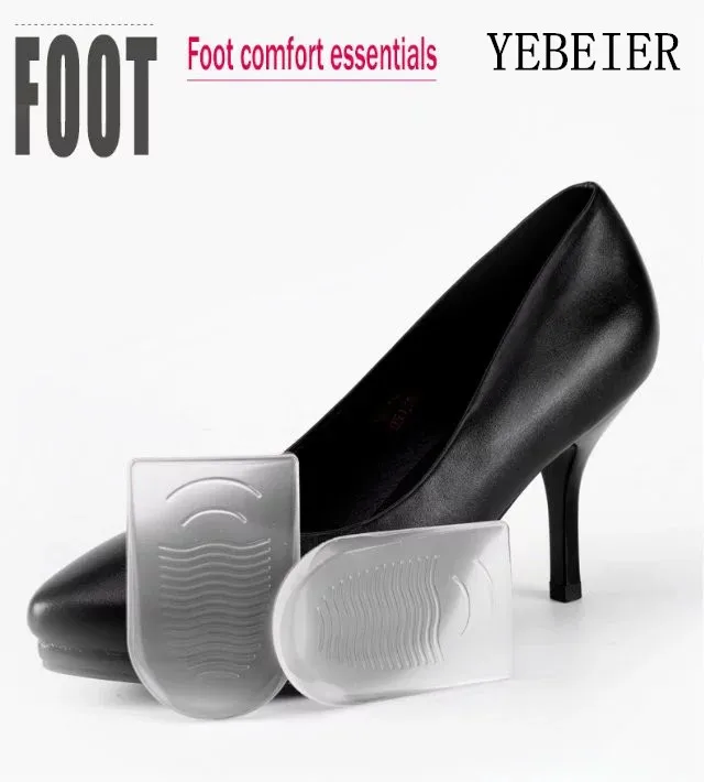 

1 pair Purple transparent style color Foot care Pu hot sale Silicone Back Heel Liner Gel Cushion Pads Insoles High Shoes Grip