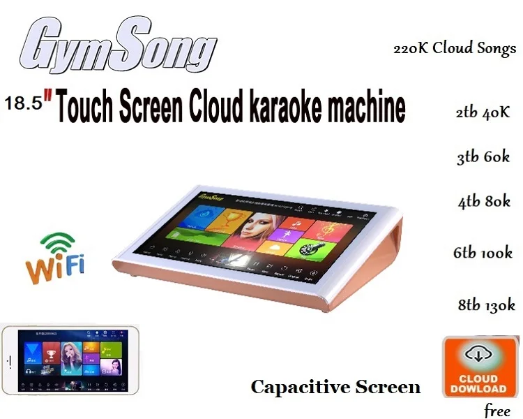 GymSong 18,5 "Android Linux 4 ТБ HDD караоке машина набор