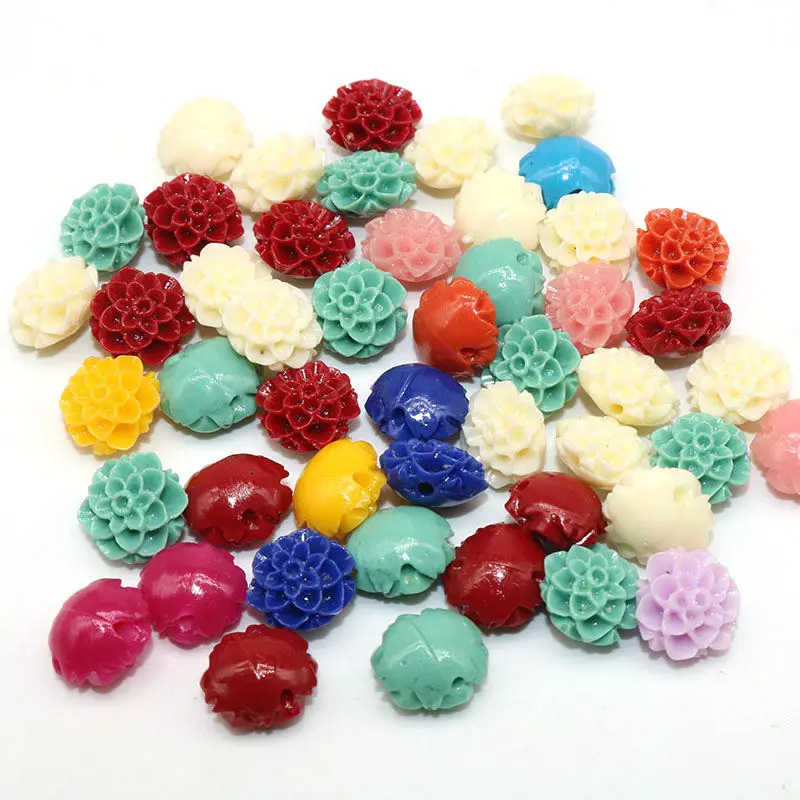 

10mm Wholesale 20pcs Mixed Artificial Coral Manmade flowers Bead Stone Charm for DIY Bracelets Jewelry Making