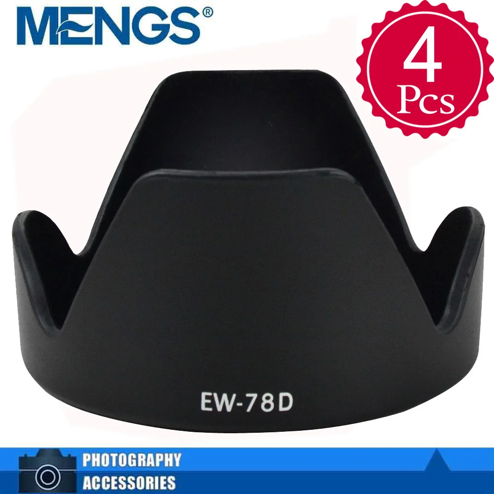 MENGS 4Pcs per pack Flocking EW 78D Petal Shape Lens Hood For EF 28