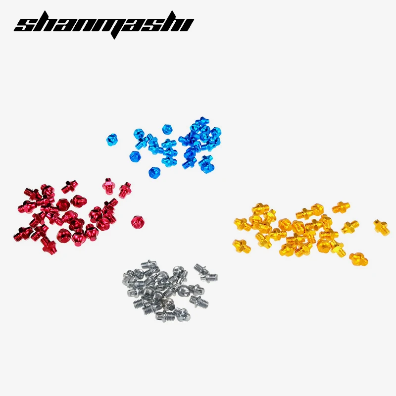 

10pcs Bicycle Pedal Cleat Steel Nail Screws pins Bolt For Mtb Mountain Bike Road Rivet Red Golden Blue Silver spare parts Pedal