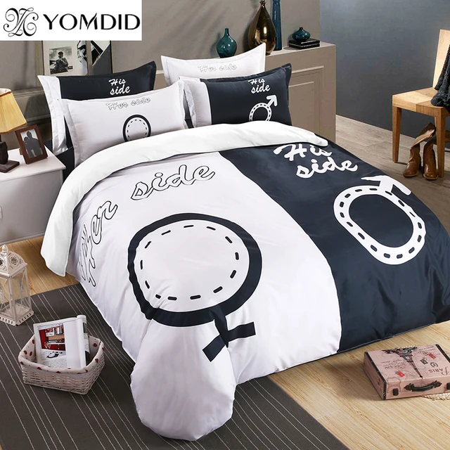 Best Offers Black White series Bedding Set 3D printing 3/4PCS Bed linens for Couple Lover Duvet Cover Pillowcase Queen/ King Size Bedclothes Best Offers Black White series Bedding Set 3D printing 3/4PCS Bed linens for Couple Lover Duvet Cover Pillowcase Queen/ King Size Bedclothes