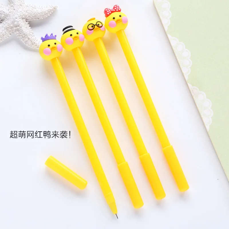 1PC Cartoon Duck Stationery Gel Pen Creative Cute 0.5mm Black Ink Fun Pens Office zakka School Escolar Supplies PH07