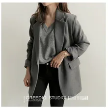 Высокое качество, новинка, дизайнерский Блейзер, женские пальто с длинным рукавом, однобортный Блейзер, пиджак, верхняя одежда X437