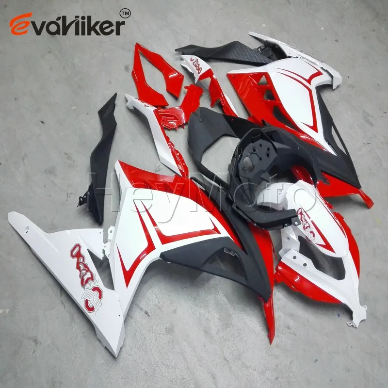 ABS Пластиковый обтекатель для ZX300R EX300 2013-+ Болты+ окрашенный красный белый литьевой формы - Цвет: B