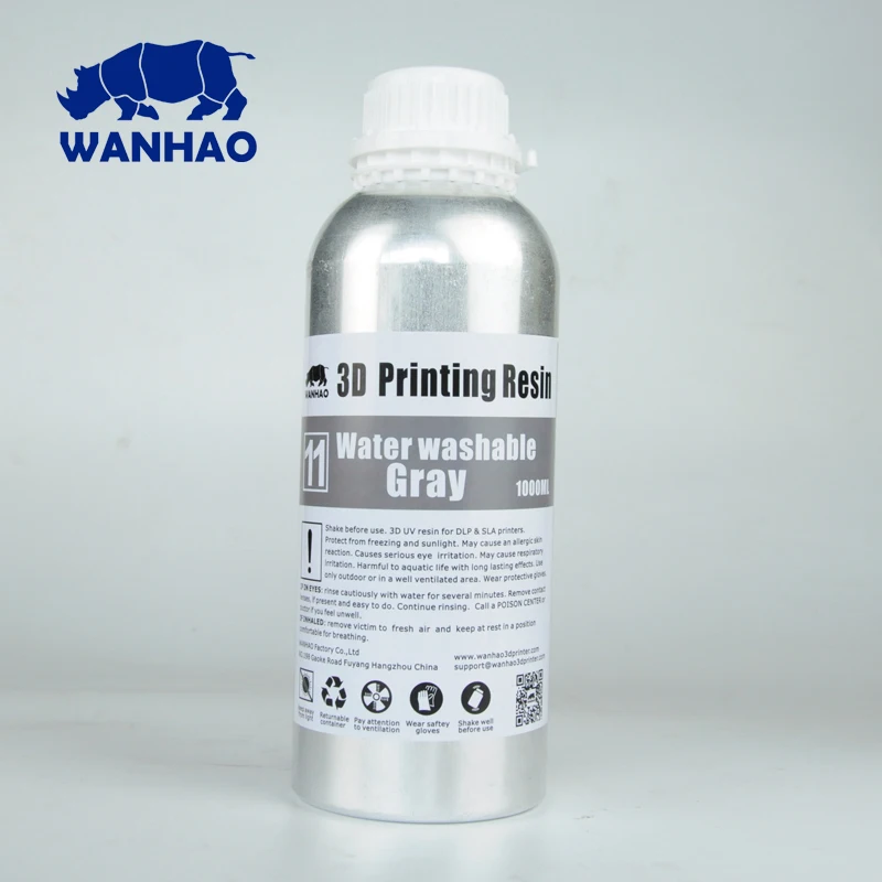 Wanhao воды моющаяся Резина 405NM УФ смолы для Wanhao D7 принтер 3d принтер для DLP 3D-принтеры серый белый прозрачный Цвет 1L (1000 мл/бутылка)