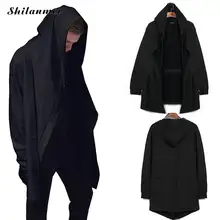 2016 Casual männer Kapuzen Schwarz Kleid Sudaderas Hombre Hip Hop Hoodies Sweatshirts langen Ärmeln Jacken herren mit kapuze mantel