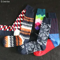 1 пара модные мужские женские полосатые носки с Аргайлом повседневные разноцветные Весенние новые стильные носки SYT9298