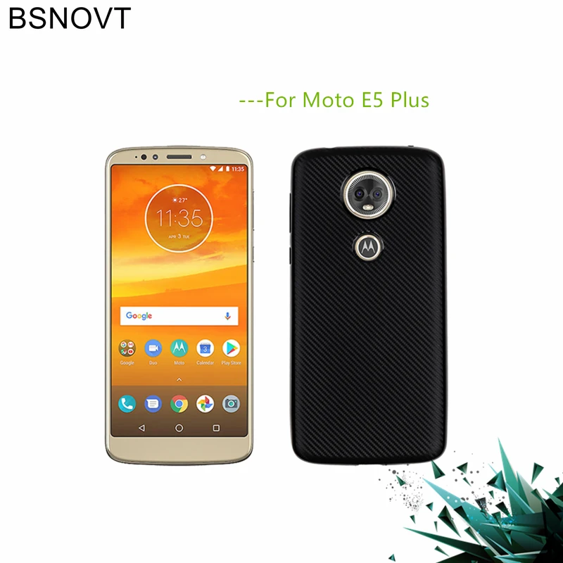 BSNOVT For Motorola Moto E5 Plus Case Cover Full Protection Carbon Fiber Soft TPU E 5Plus Fundas XT1922 |