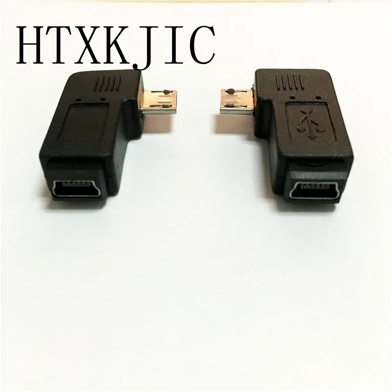 

90 Degree Left & Right Angled Mini USB 5pin Female to Micro USB Male Data Sync Adapter Plug Micro USB To Mini USB Connector