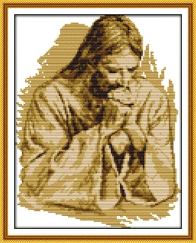 

cotton people home decor Cross Stitch kits The praying Jesus 14ct white 11ct print embroidery DIY handmade needlework wall
