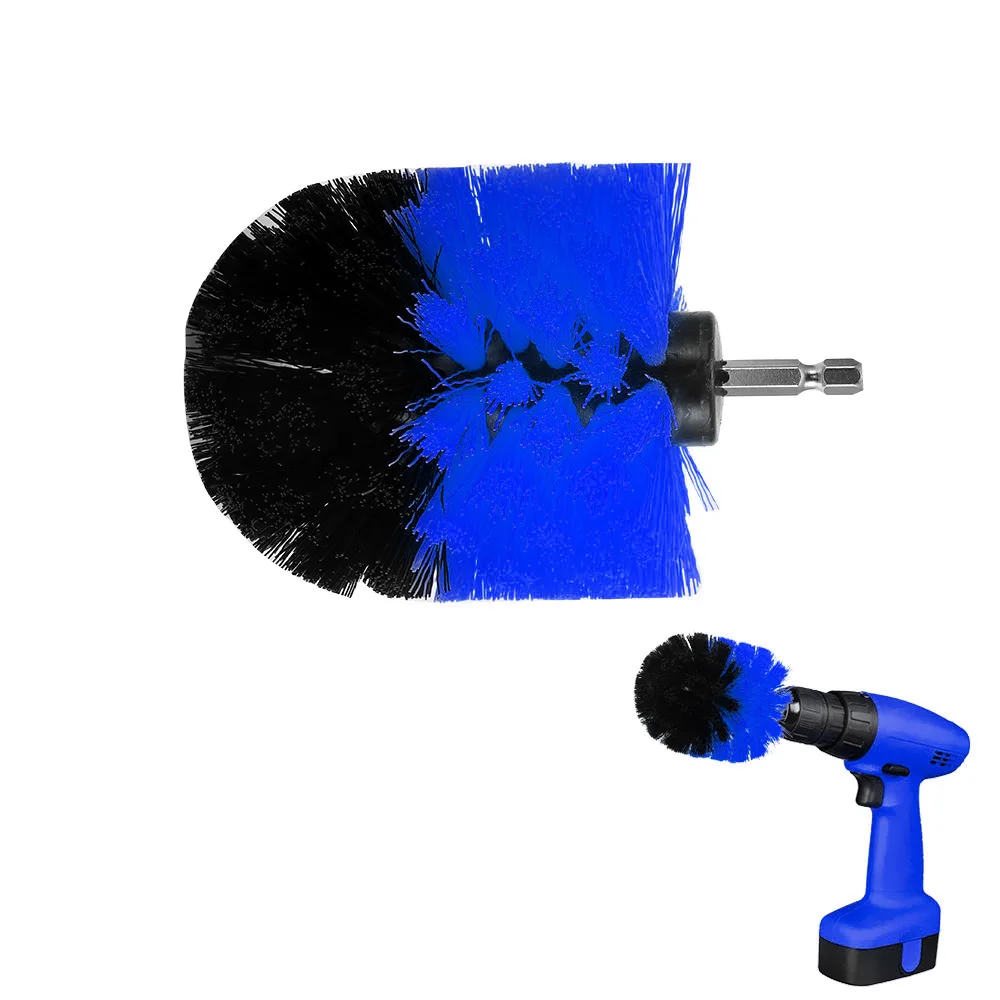 

3.5 inch Drill Cleaning Brush Round Head Power Scrubber Stiff Bit Pad Bathroom Tile Tool Car Interiors Cleaning Scrub Blue