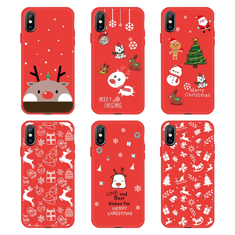 Tpu Phone Cases For Iphone 7 7s Plus Case Santa Claus Christmas Silicone Case For Iphone 7 7 Plus 6 6s 8 Plus X Xs Max Xr Cases