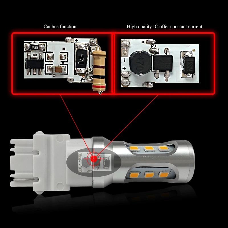 Тип СВЕТОДИОДА направленного света CNSUNNYLIGHT-T25 3156 PY27W PY27/7 Вт светодиодный Автомобильная резервная копия фонарь стоп лампы DRL Противотуманные фары указатели поворота белого цвета-красный, желтый, 12V