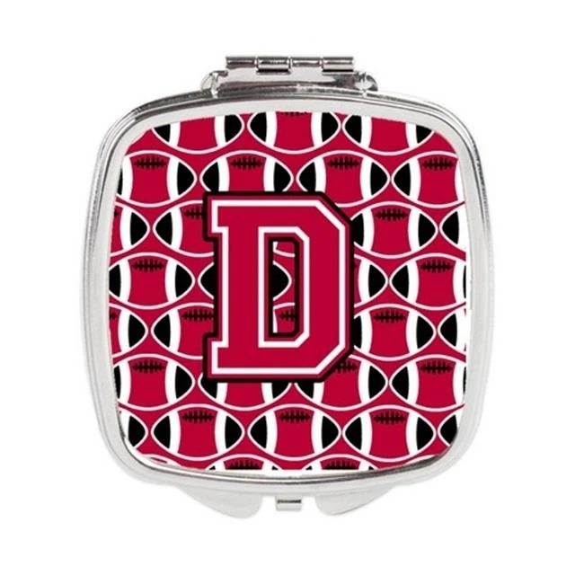 Carolines Treasures CJ1079-DSCM Letter D Football Crimson & White Compact Mirror