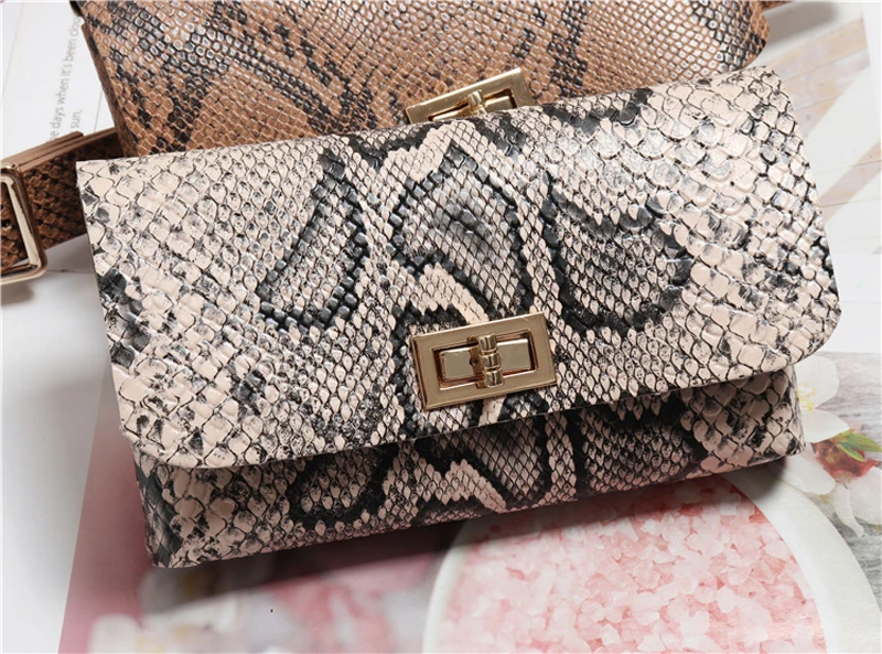 Модная сумка со змеиным ремнем, Женская Мини поясная сумка из искусственной кожи, поясная сумка для отдыха и путешествий