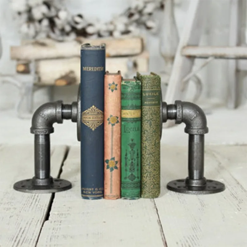 

Retro Industrial Style Pipeline Bookends Novelty Vintage Pipeline Bookstand