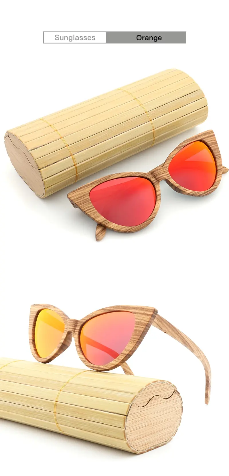 Дизайн бамбуковые деревянные солнцезащитные очки ручной работы Зебра Дерево Мода бабочка женские солнцезащитные очки