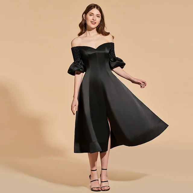 Black tea length cocktail dress Clearance
