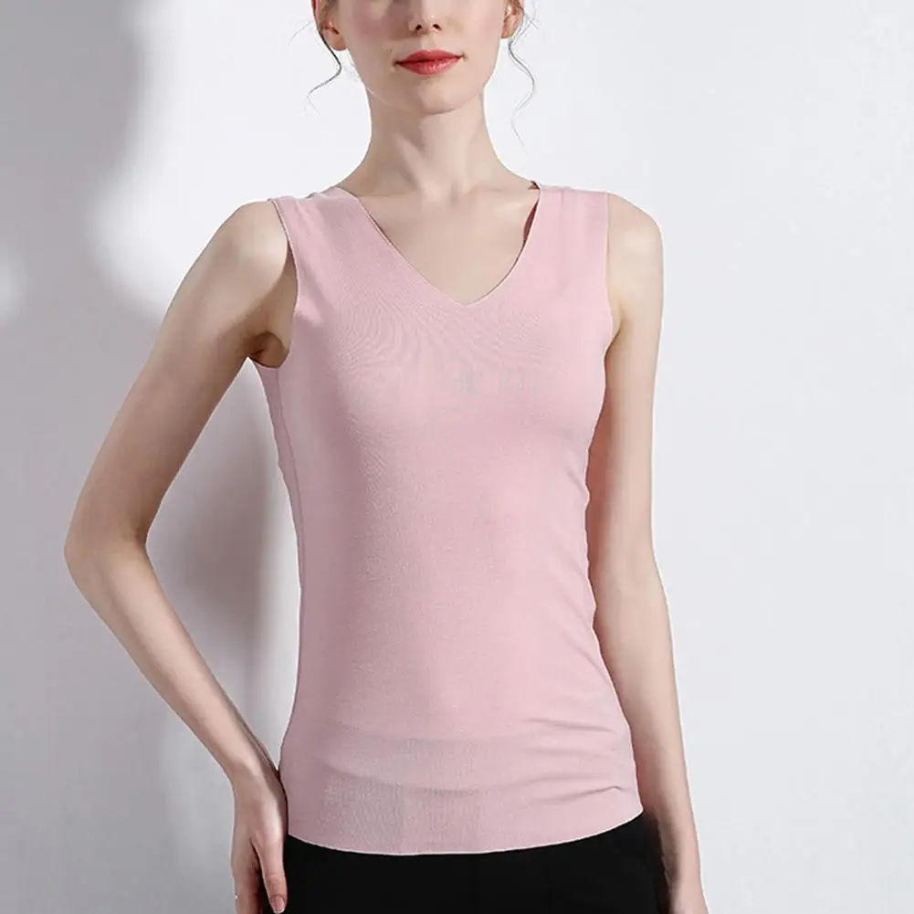 

2019 New Yfashion Women Solid Color Traceless Slim Vest
