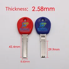 10 шт. х три ряда слот Болванка для ключа для мотоцикла длина замены 42,4 мм JF166