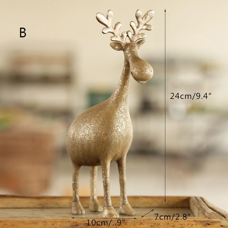 4 коллекции, современные украшения для дома, аксессуары, уникальные фигурки оленя из смолы, милые Креативные миниатюрные украшения в виде животного, оленя