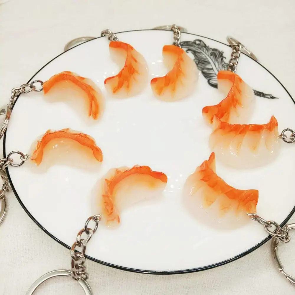 

Creative bag pendant simulation food Key Chains resin cupcakes keyring Makalong cake hanging dumplings keychain