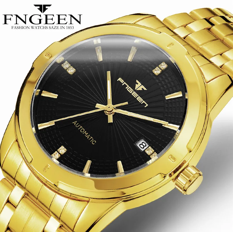 

FNGEEN Automatic Men Watches With Date Calendar Stainless Steel Male Clock horloge zegarek meski montre homme automatique