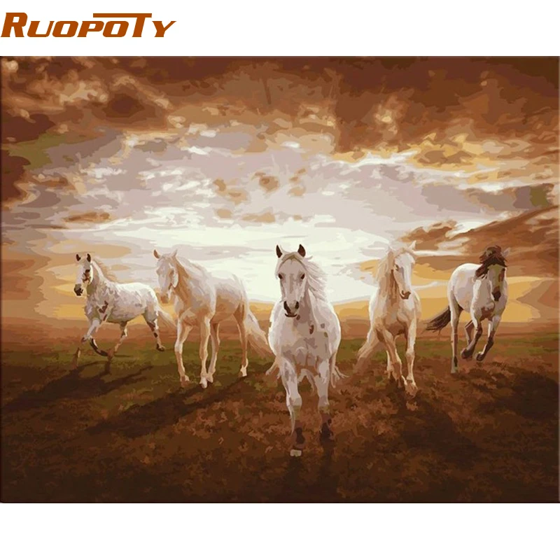 Набор для рисования по номерам на холсте бегущая лошадь|art pictures|picture for living roomwall art