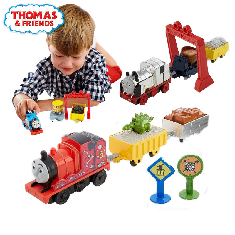 

Original Thomas Electric Mini train Set Boy Toy Fun Car Combination Thomas James Merlin Children's Gift Toys