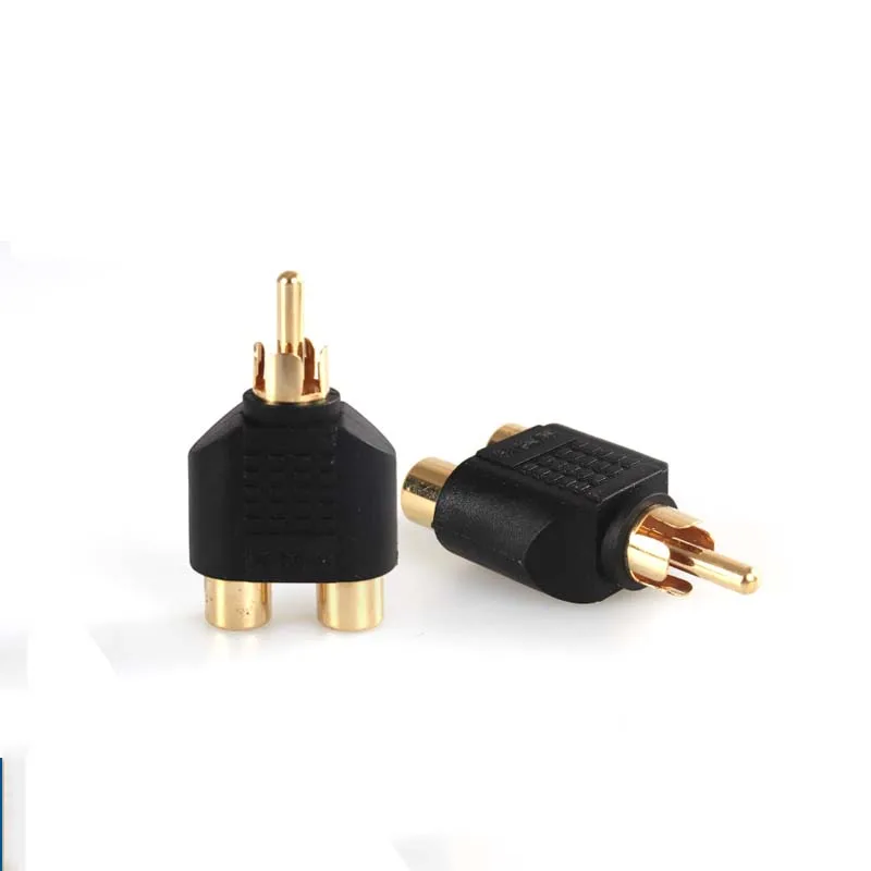 10 قطعة مطلي 1 إلى 2 RCA فونو AV الصوت فيديو Y الفاصل محول أحادية إلى ستيريو