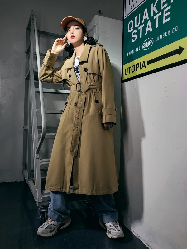 Осенне-зимнее Новое корейское Ретро классическое двубортное пальто для женщин темперамент воротник с лацканами лобовое стекло пальто Верхняя одежда