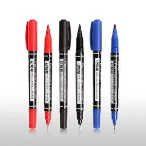 1 шт. маркер для рисования, канцелярские принадлежности, водонепроницаемые чернила, двойные масляные маркеры, доступны 3 цвета - изображение