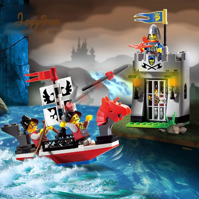 

Joyyifor Medieval Castle Prison Raids Ship Boat Model Building Blocks Action Figure Toys Compatible For Children Kids