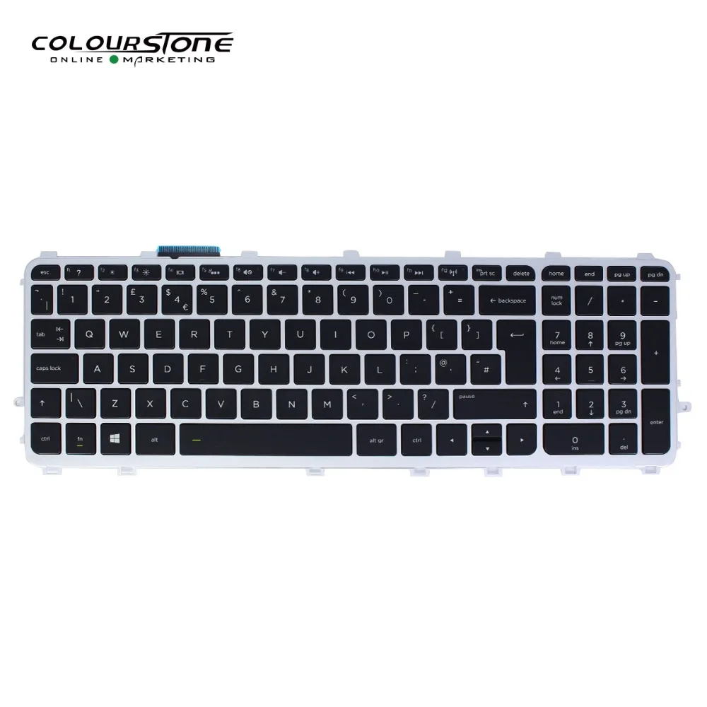 Клавиатура для ноутбука HP ENVY 17 j 15Z J 17T Серебристая Рамка с подсветкой