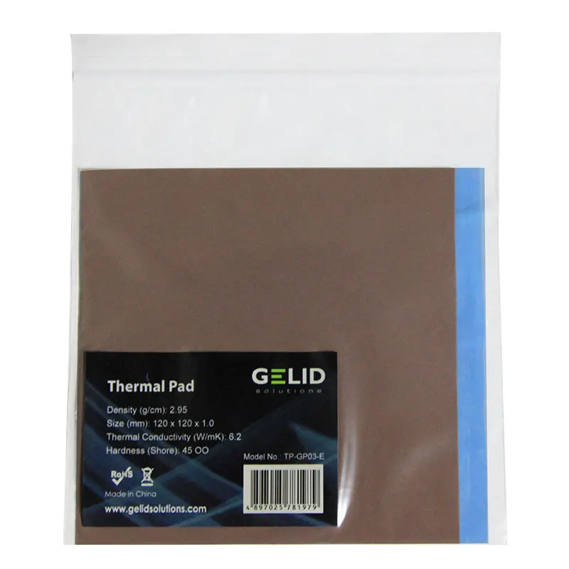 GELID 120x120 x0.5 1.0 1.5 Cooler Thermal pad Conductivity(W/m.k) 6.2