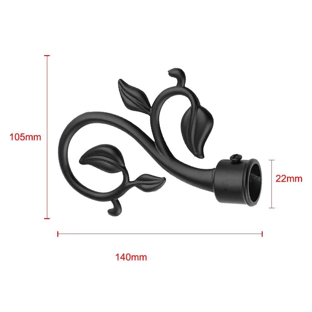 4 Pcs Vintage Retro Curtain Pole Ends Drape Pole Finials Inner Dia. 22mm Caps