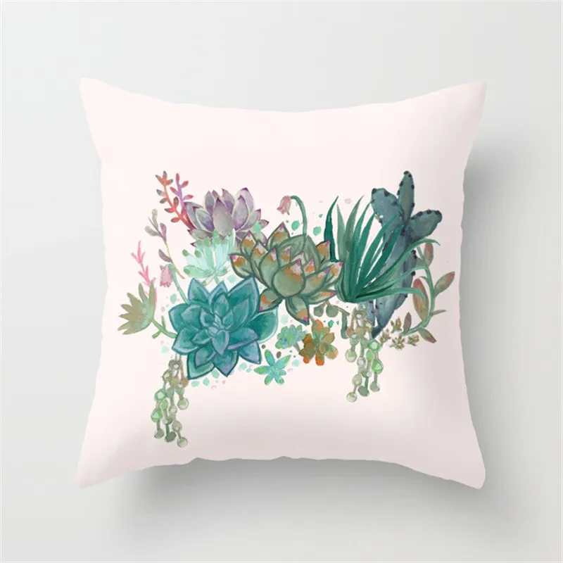 Лучший чехол для подушки Succulent Plants напечатанный Чехол дивана диван кровать