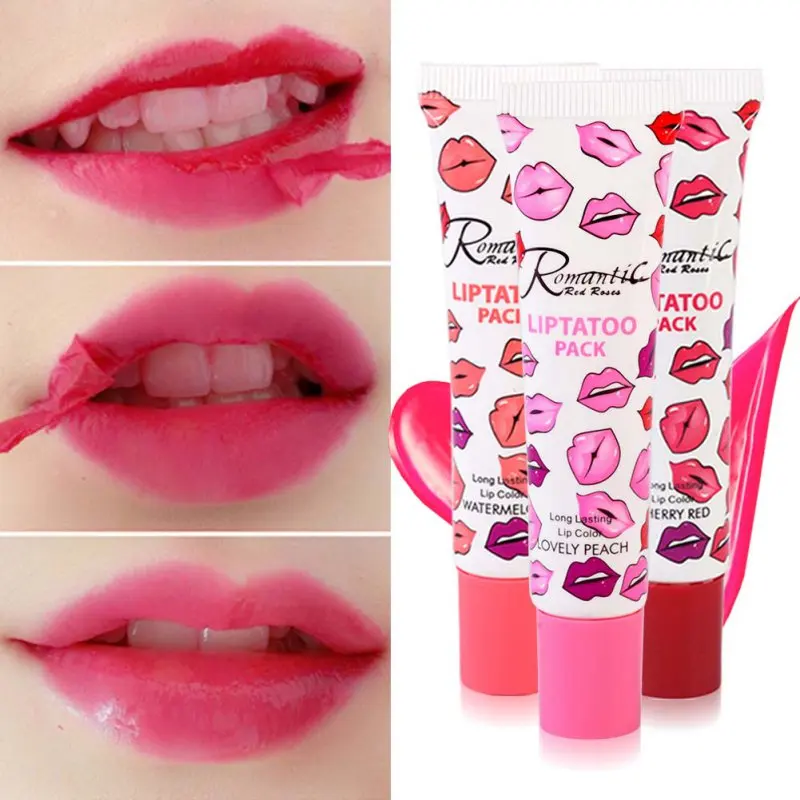 

Lip Gloss matte waterproof TATTOO Magic Color Peel Mask Tint Pack Long Lasting Makeup lips