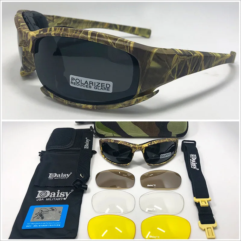 DAISY X7 поляризованные фотохромные тактические велосипедные защитные очки для страйкбола защитные тактические очки для спорта на открытом воздухе велосипедные солнцезащитные очки - Цвет: Camo