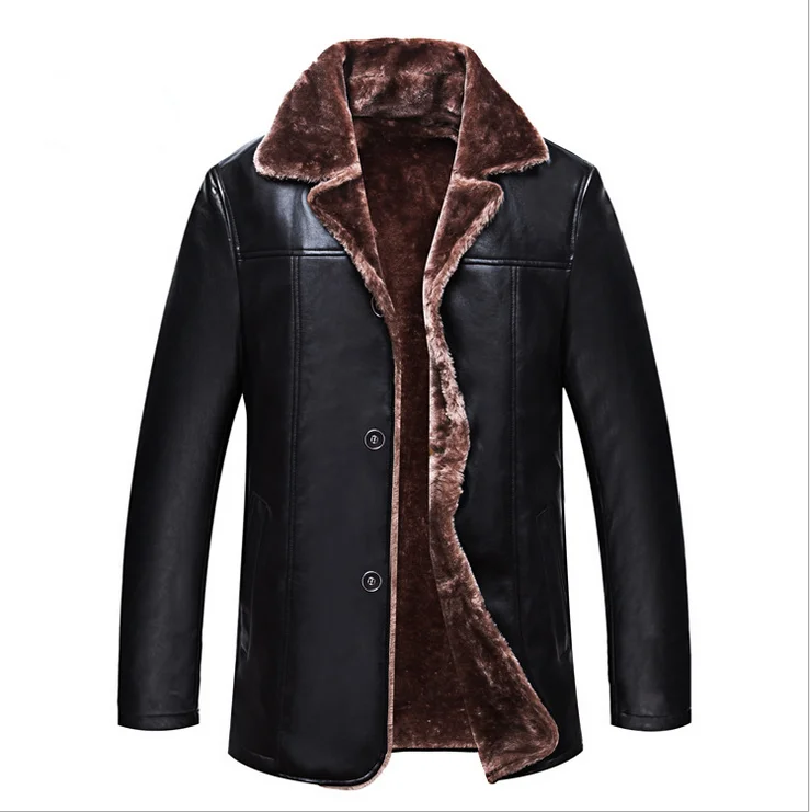 Top leather Jacket Men's Hot Sale Winter Thick Leather
