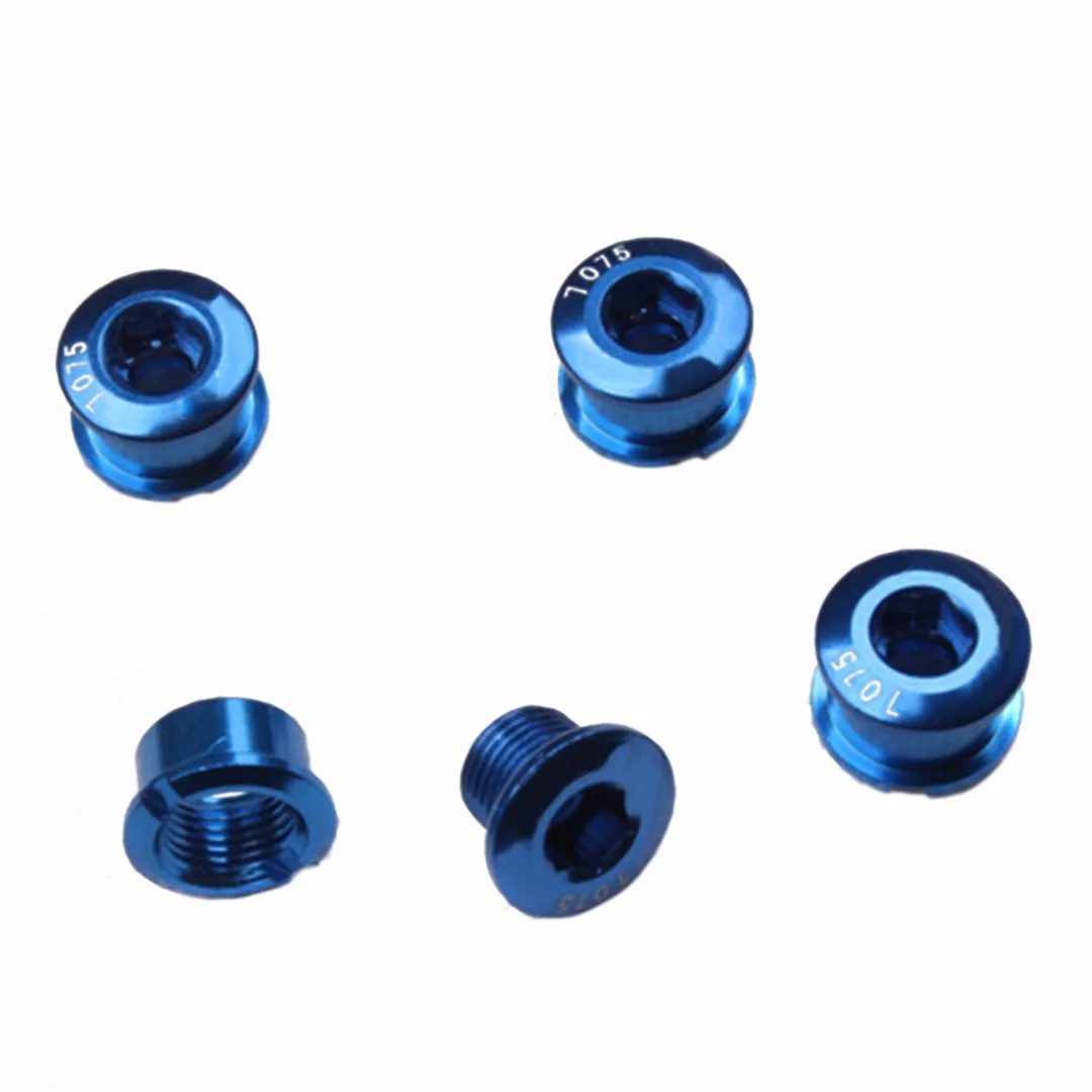 5Pcs Aluminum Bike Chainwheel Bolts Bicycle Crankset Chainring Bolts Mountain Road Bike Disc Screws For Crankset Bicycle Parts